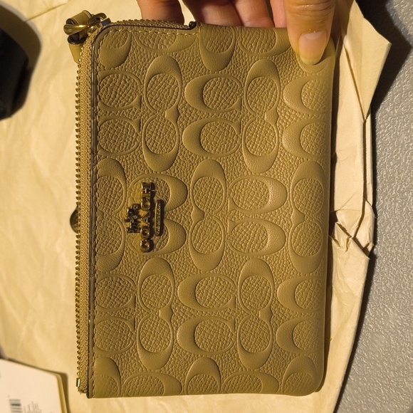 Tan Leather Coach Wristlet - Picture 2 of 5